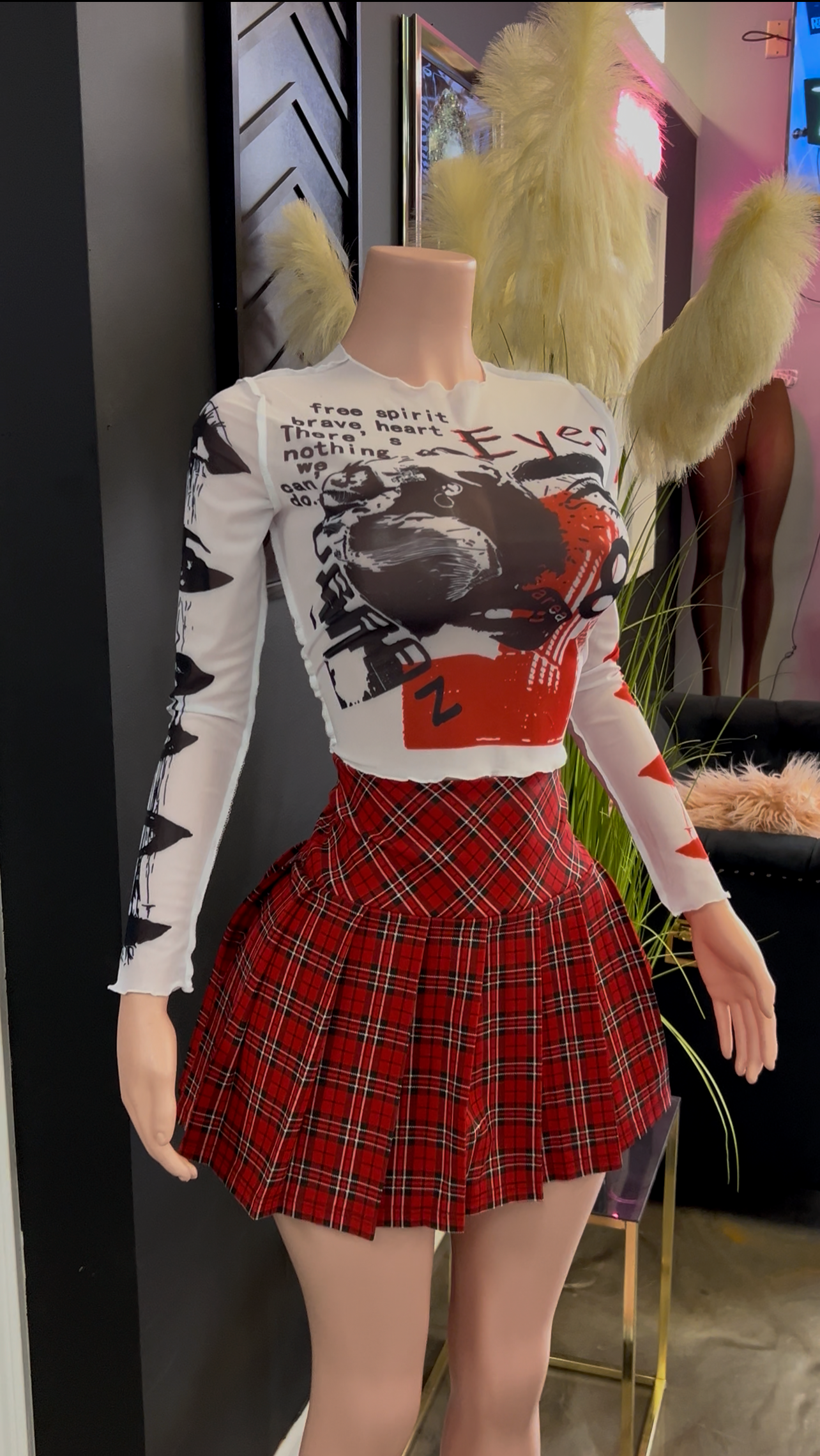 Main Topic Mesh Shirt