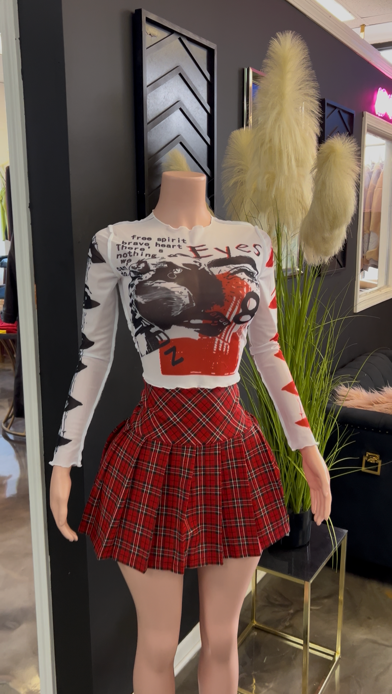 Main Topic Mesh Shirt