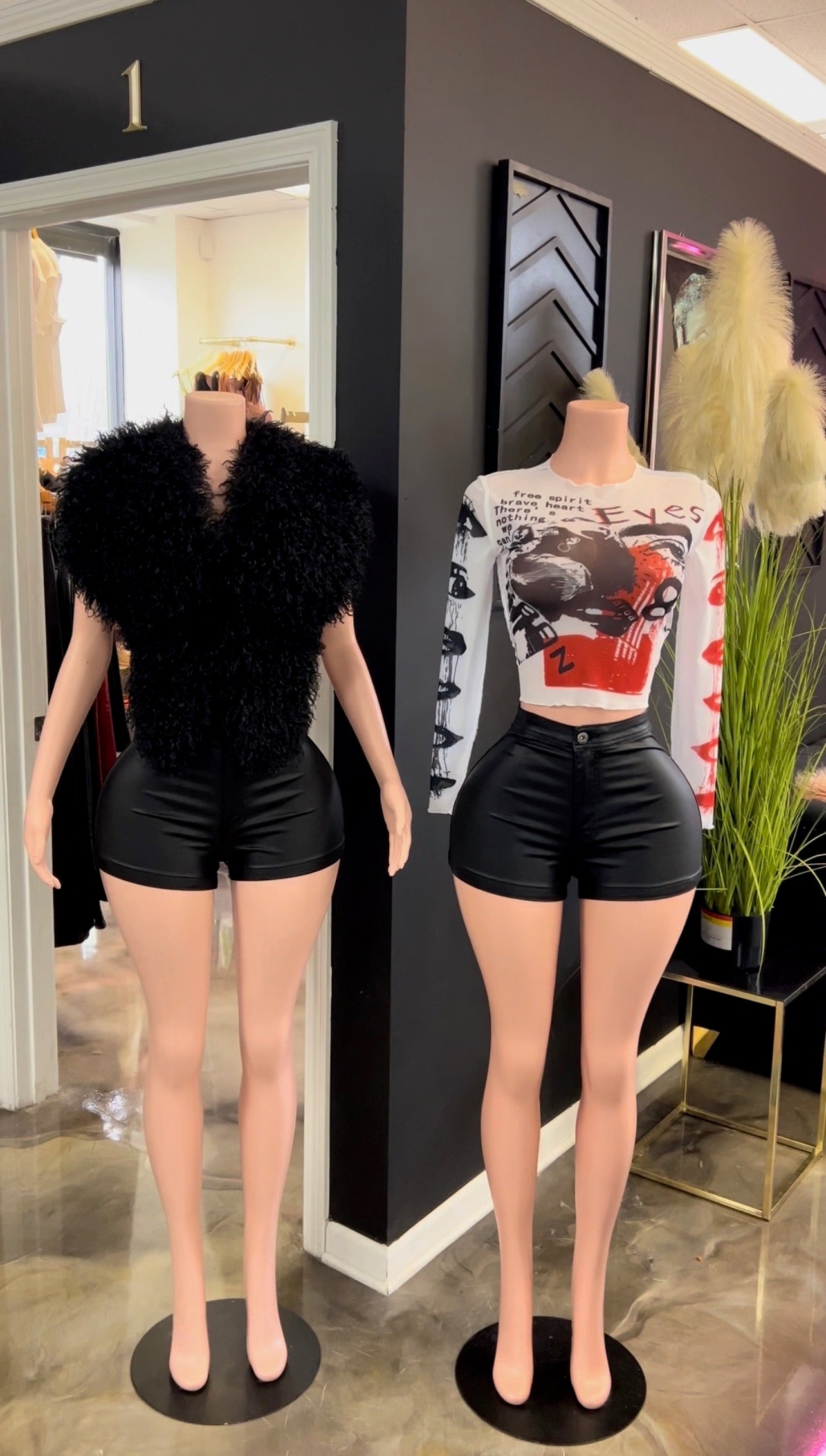 Blaze Leatherette Black Shorts
