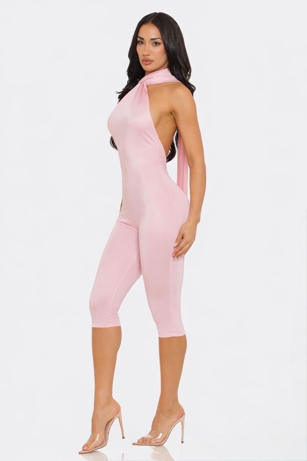 Sweet Lady Capri Backless Jumpsuit