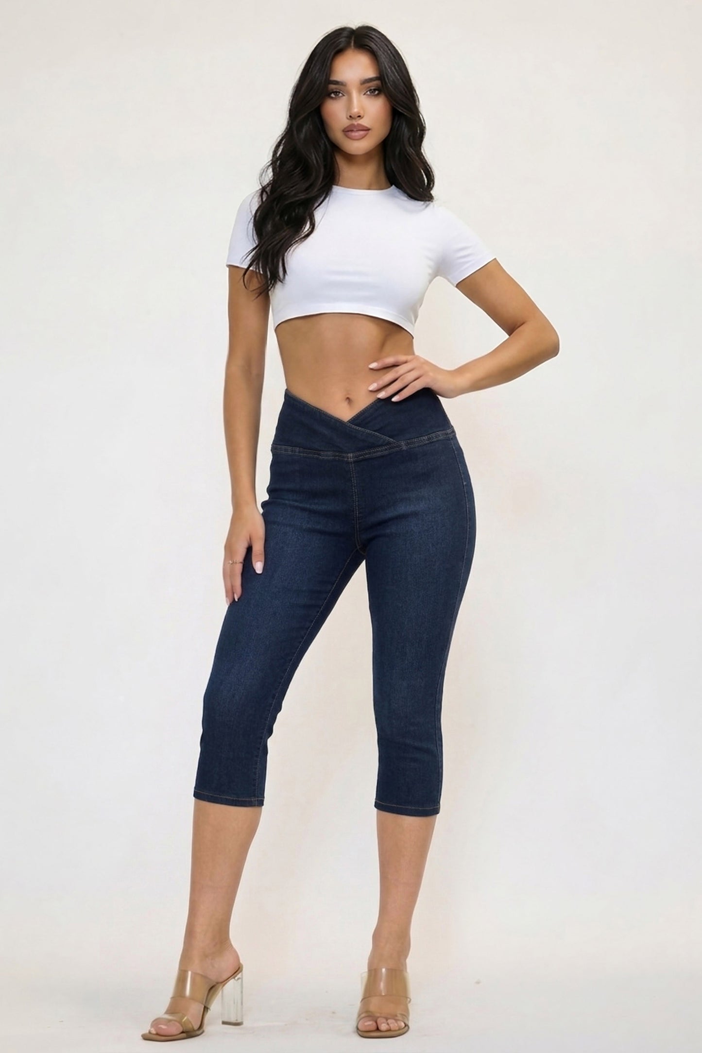 Running Back To You Denim Capri Pants