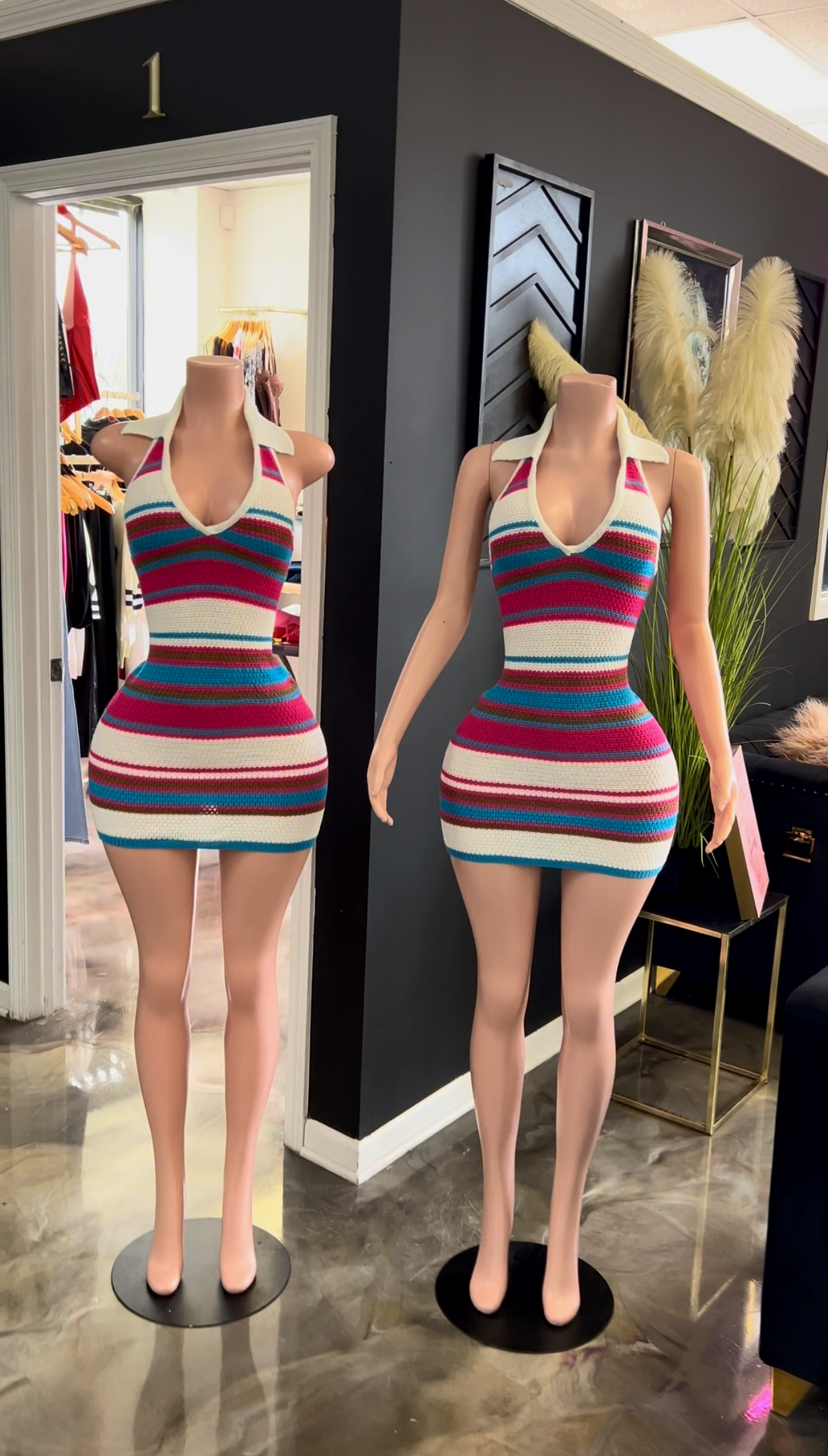 True Bestie Knit Mini Halter Dress