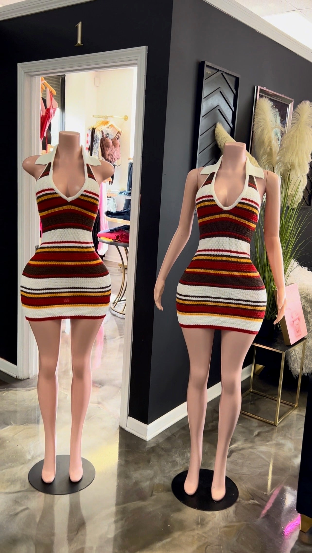 True Bestie Knit Mini Halter Dress