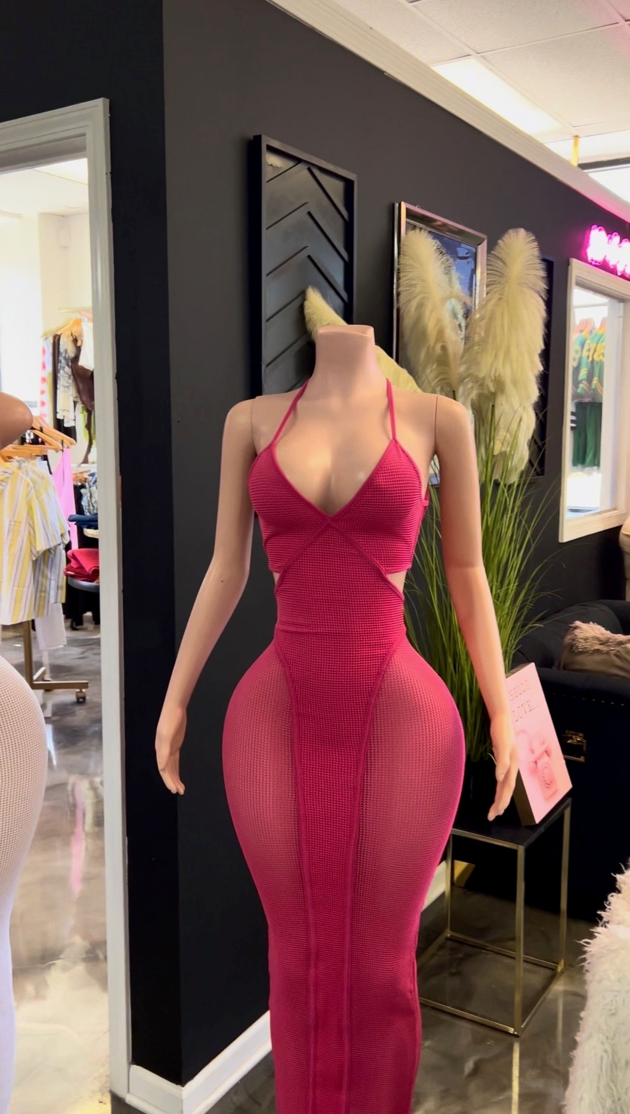 Jadore Mesh Ribbed Dress