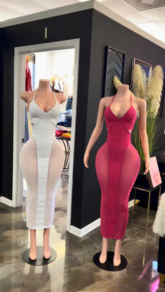 Jadore Mesh Ribbed Dress