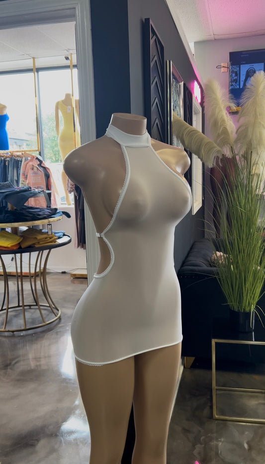 Sideways Mesh Mini Dress