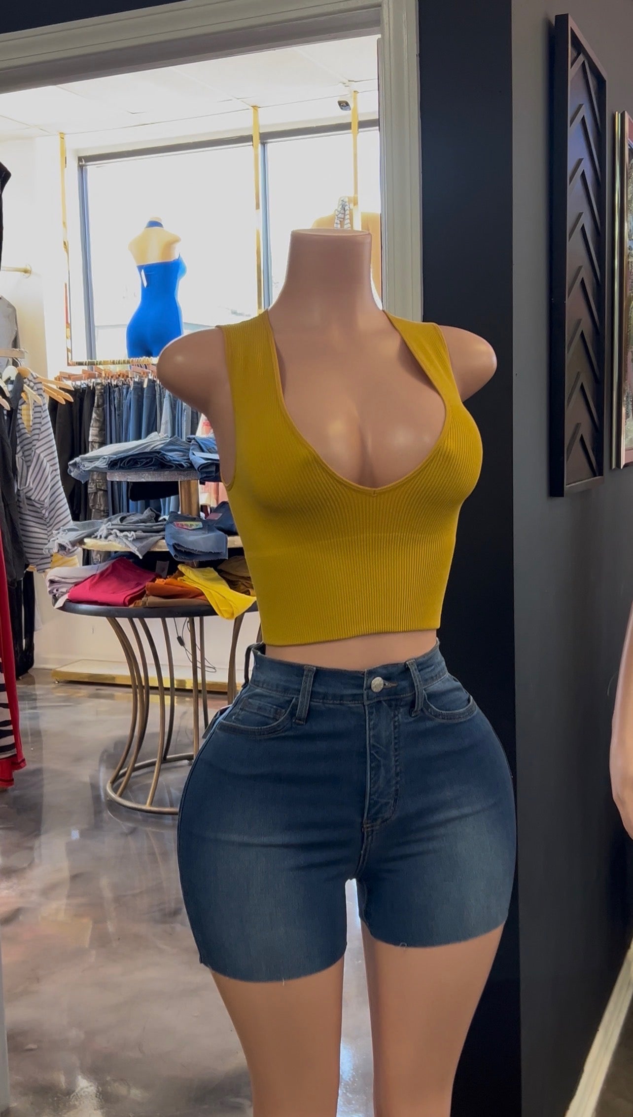 Niesha ribbed tank top
