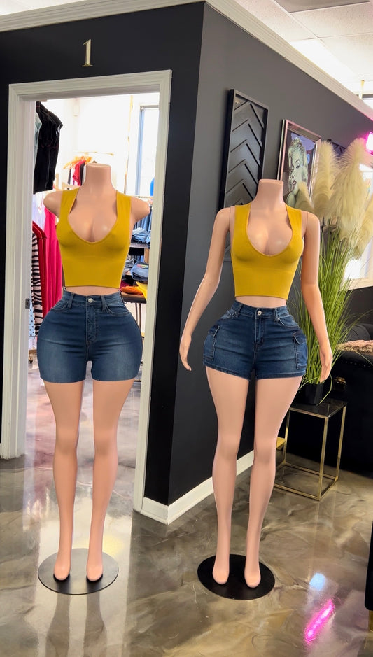 Niesha ribbed tank top