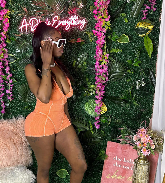 Dat Juice Ribbed Short Romper