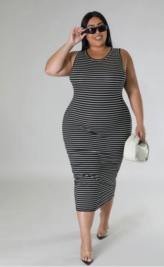 PinStripe Plus Dress