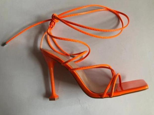 Nelly B Strappy Heel Orange - A Diva's Everything Boutique - Shoes -