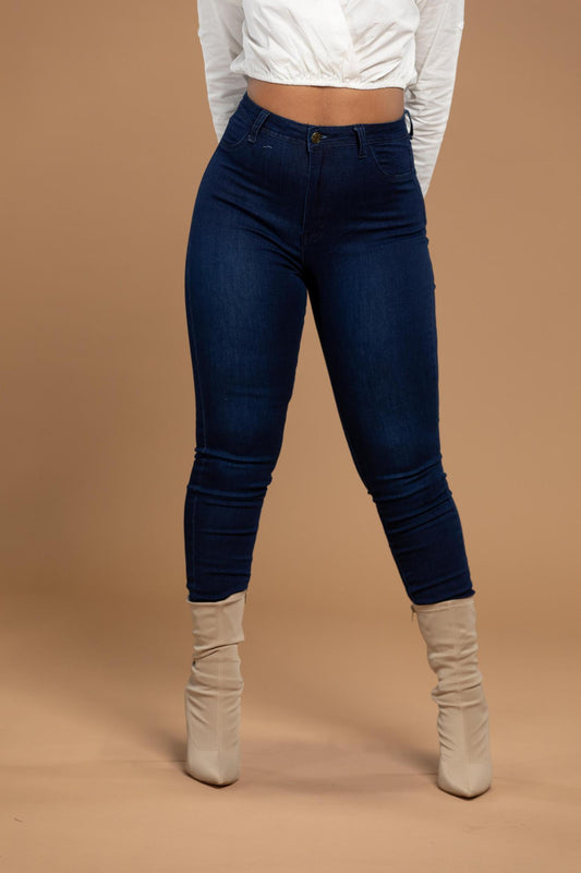 Dark Wash Classic Denim Jeans - A Diva's Everything Boutique - Pants -