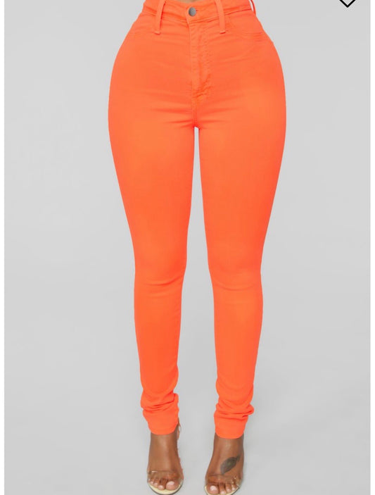 JLO STRETCH JEANS ORANGE (PLUS AVAILABLE)