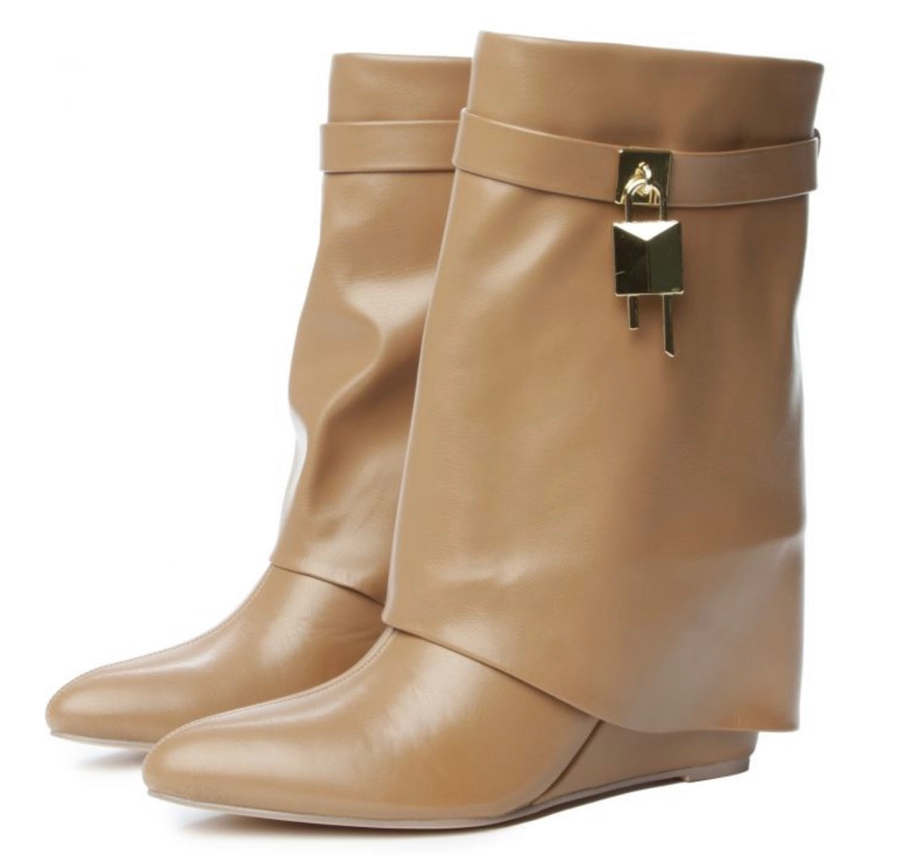 Luxuria 2.0 Short Flap Boot Nude - A Diva's Everything Boutique - Shoes -