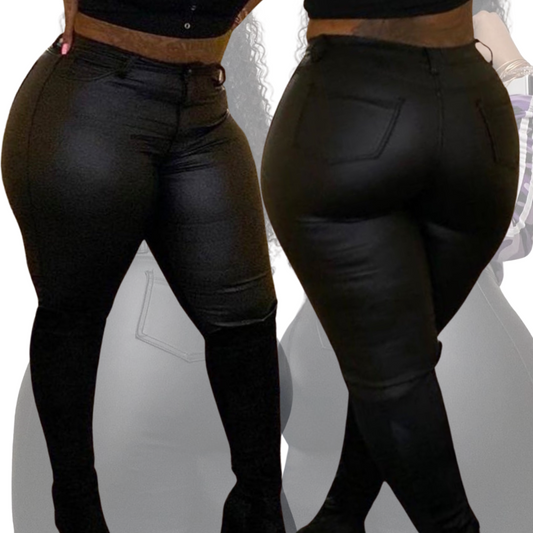 Blaze Leatherette Jeans Blk - A Diva's Everything Boutique - Pants -