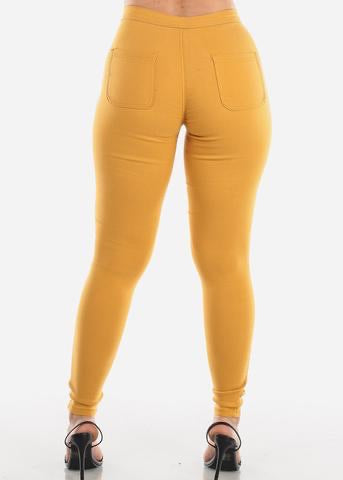 JLO STRETCH JEANS Mustard (PLUS AVAILABLE) - A Diva's Everything Boutique - Pants -