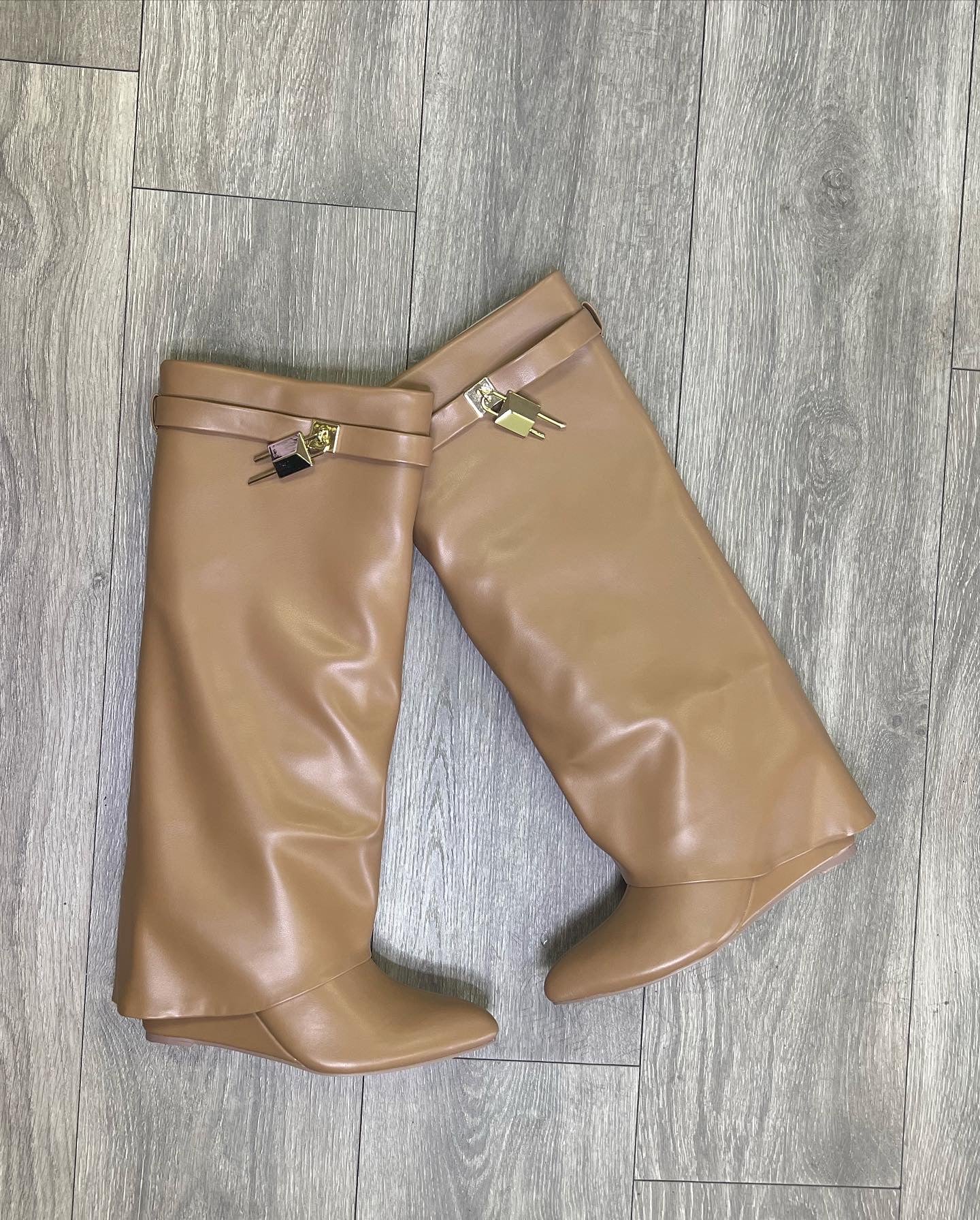 Luxuria 2.0 Tall Flap Boot Nude - A Diva's Everything Boutique - Shoes -