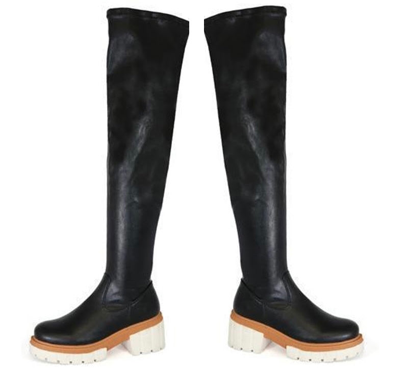 Mickey Thigh High Boot BLACK ONLY - A Diva's Everything Boutique - Shoes -