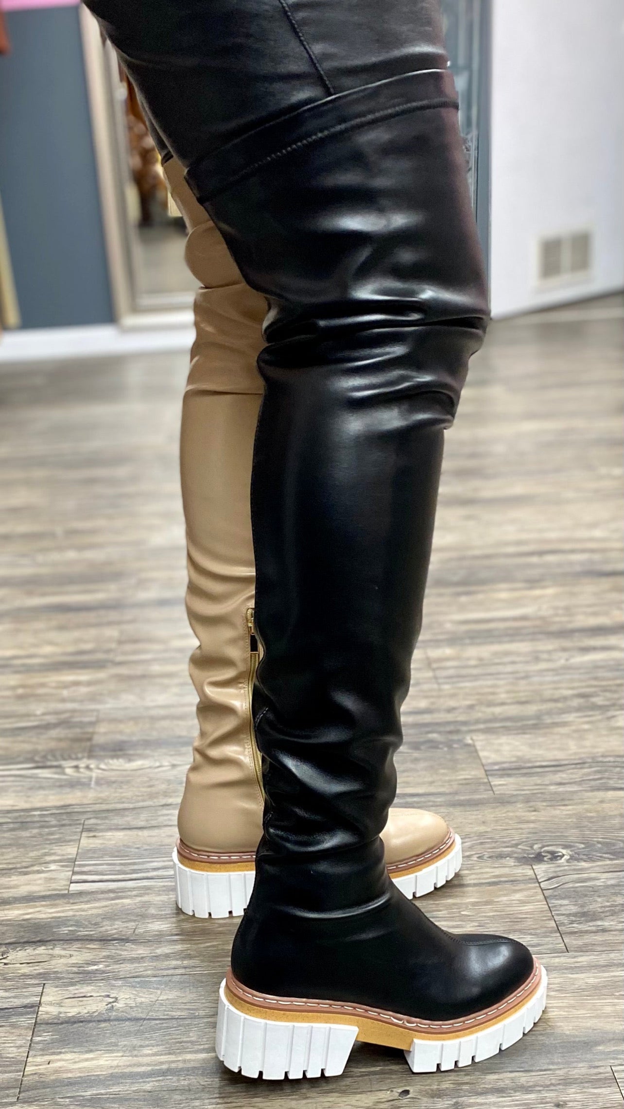 Mickey Thigh High Boot BLACK ONLY - A Diva's Everything Boutique - Shoes -