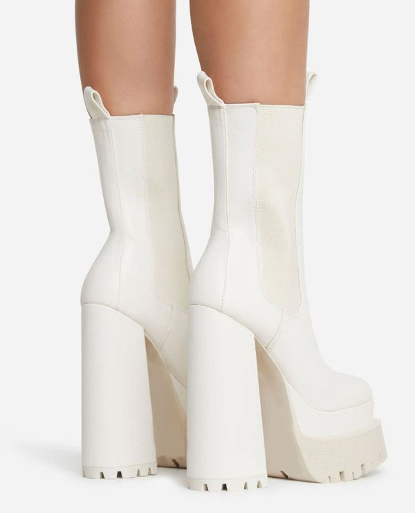 White Chocolate Double Platform Bootie